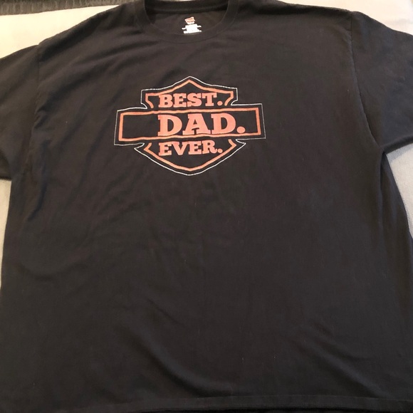Harley Davidson Logo “Best Dad Ever” 3XL Hanes preshrunk Short Sleeve T-Shirt - Picture 2 of 6